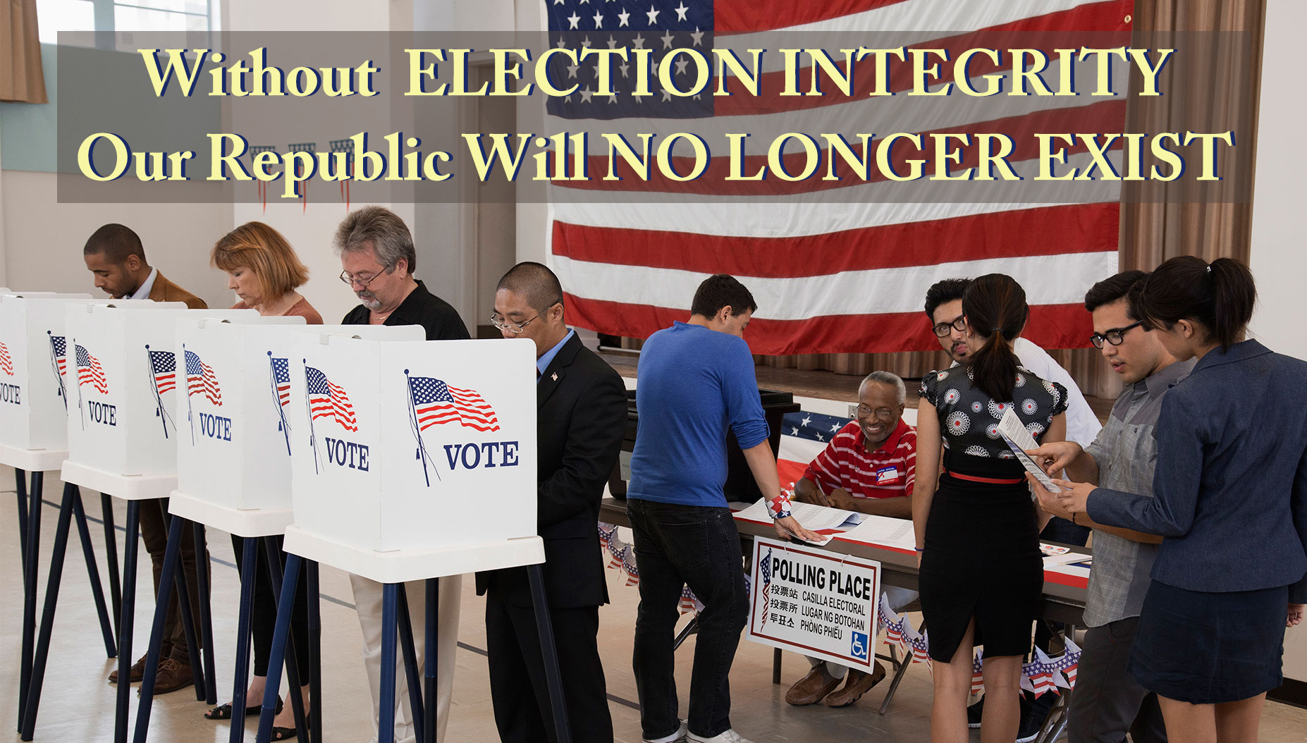 People voting in polling place